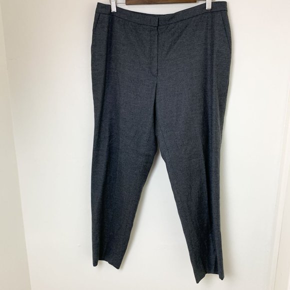 Escada gray wool cashmere straight leg ankle trouser 42